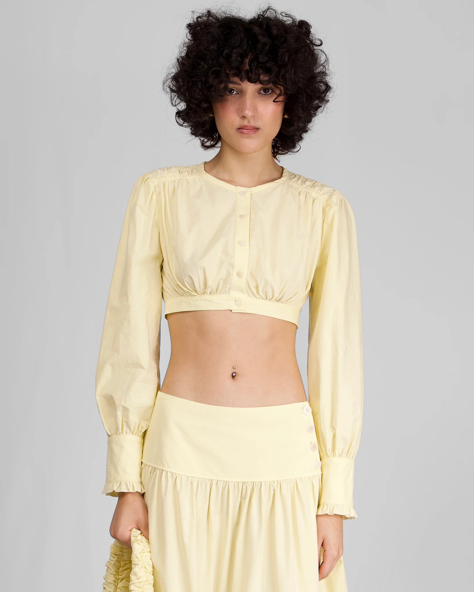 Cotton Gather Blouse - Citrine - Image 5