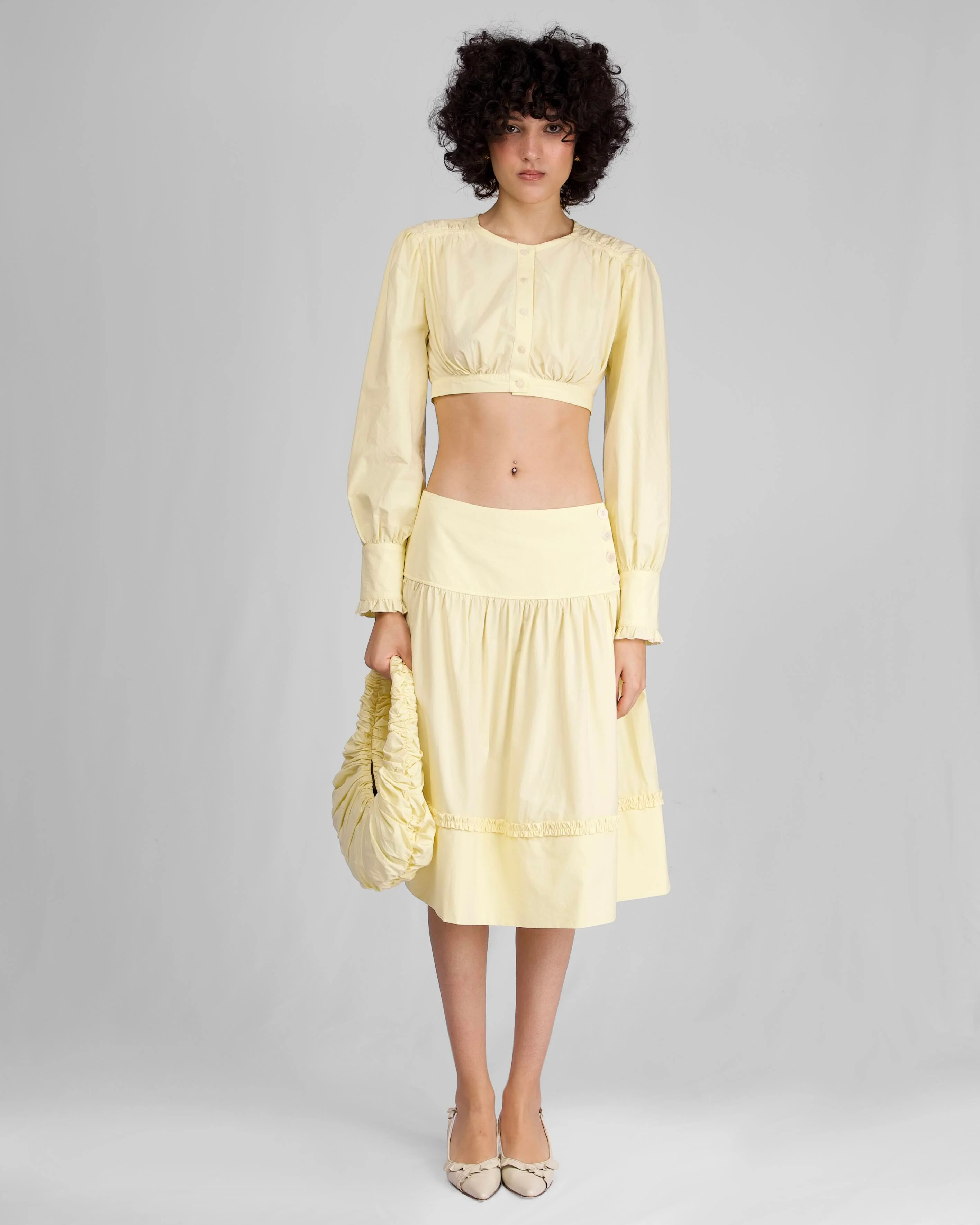 Cotton Gather Blouse - Citrine - Image 6