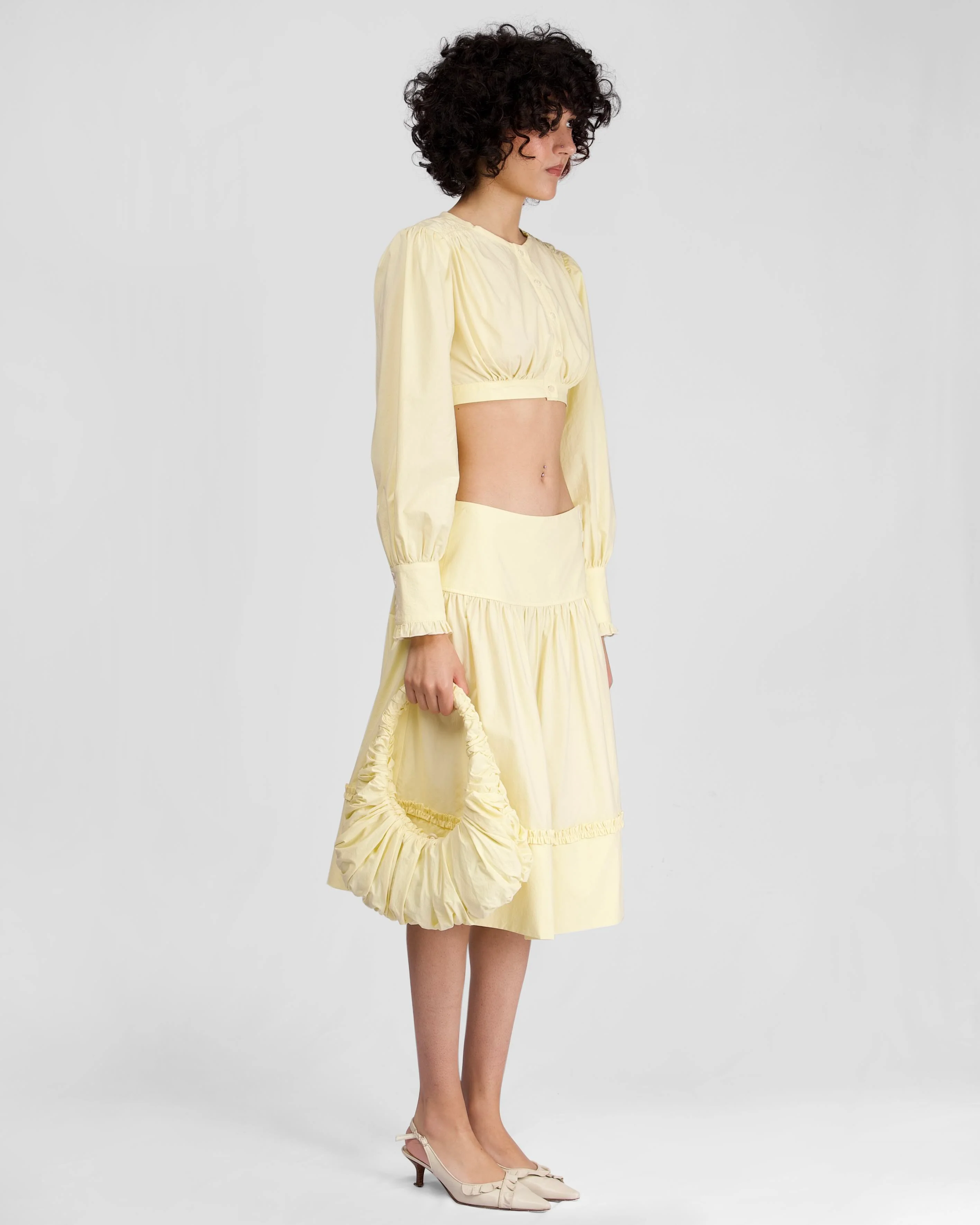 Cotton Gather Blouse - Citrine - Image 7