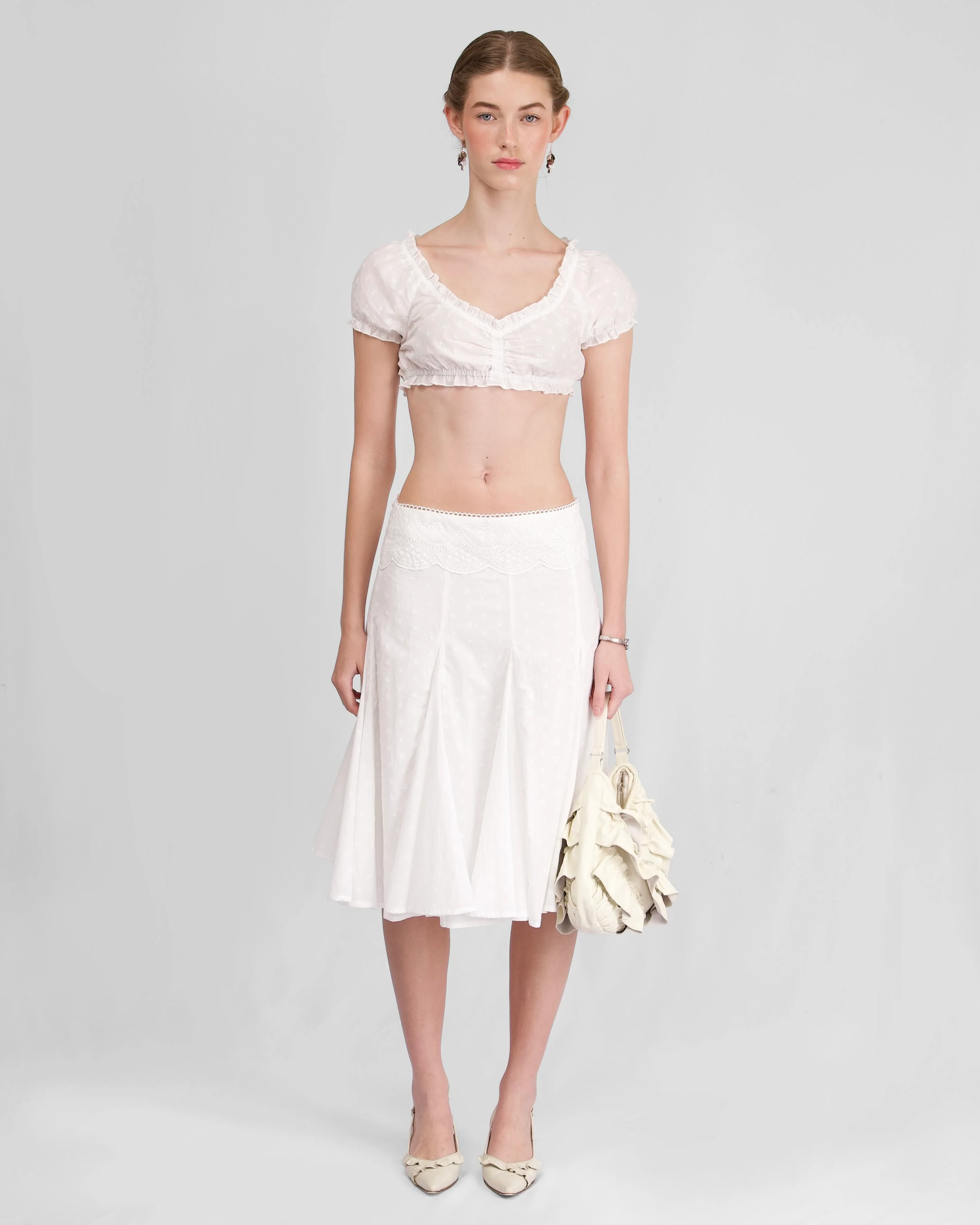 Eyelet Puff Sleeve Crop - Image 3