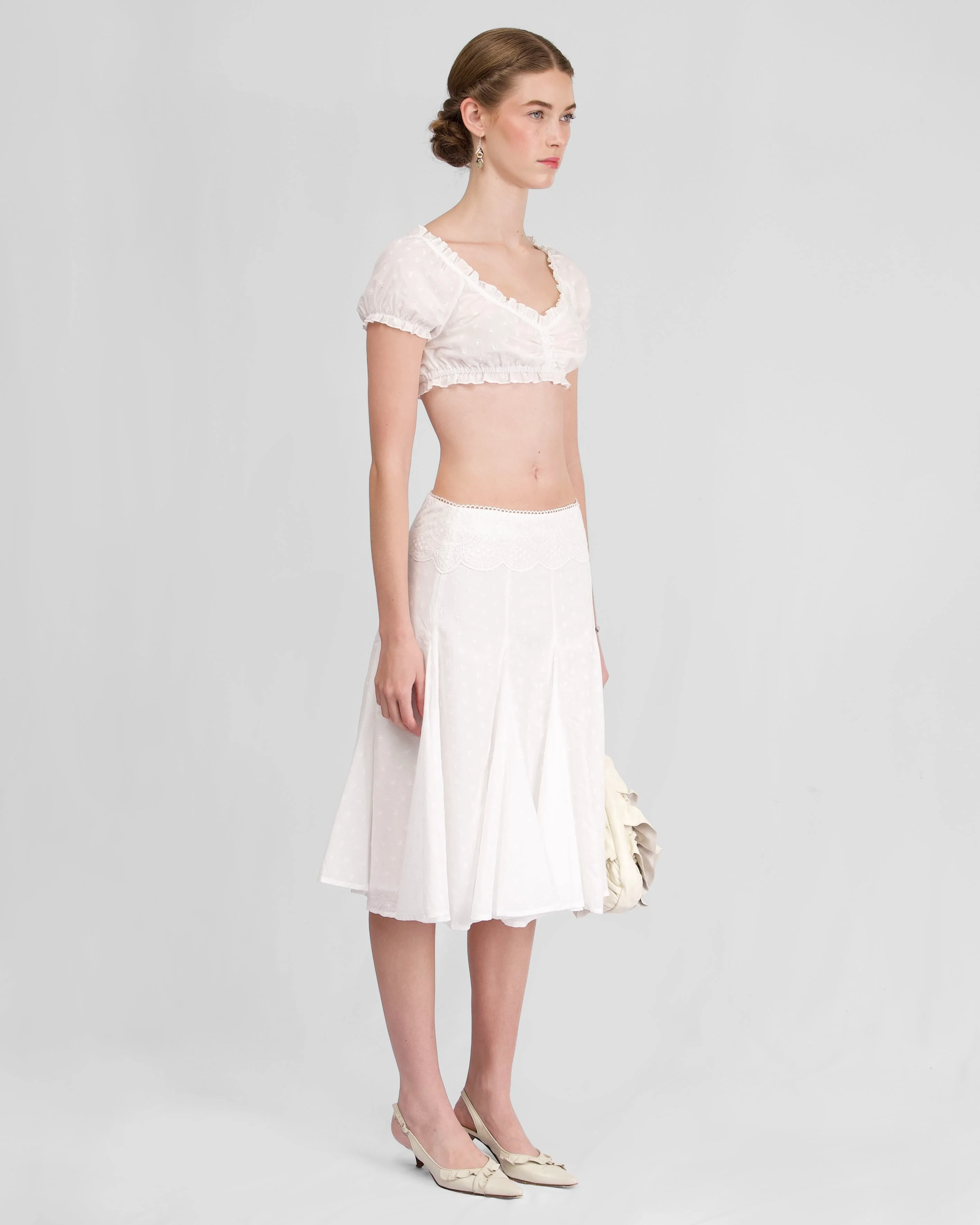 Eyelet Puff Sleeve Crop - Image 4