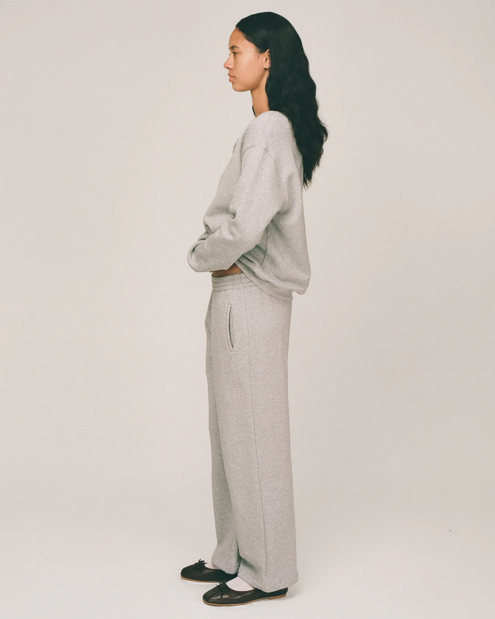 Frill Fleece Lounge Pants - Grey - Image 5