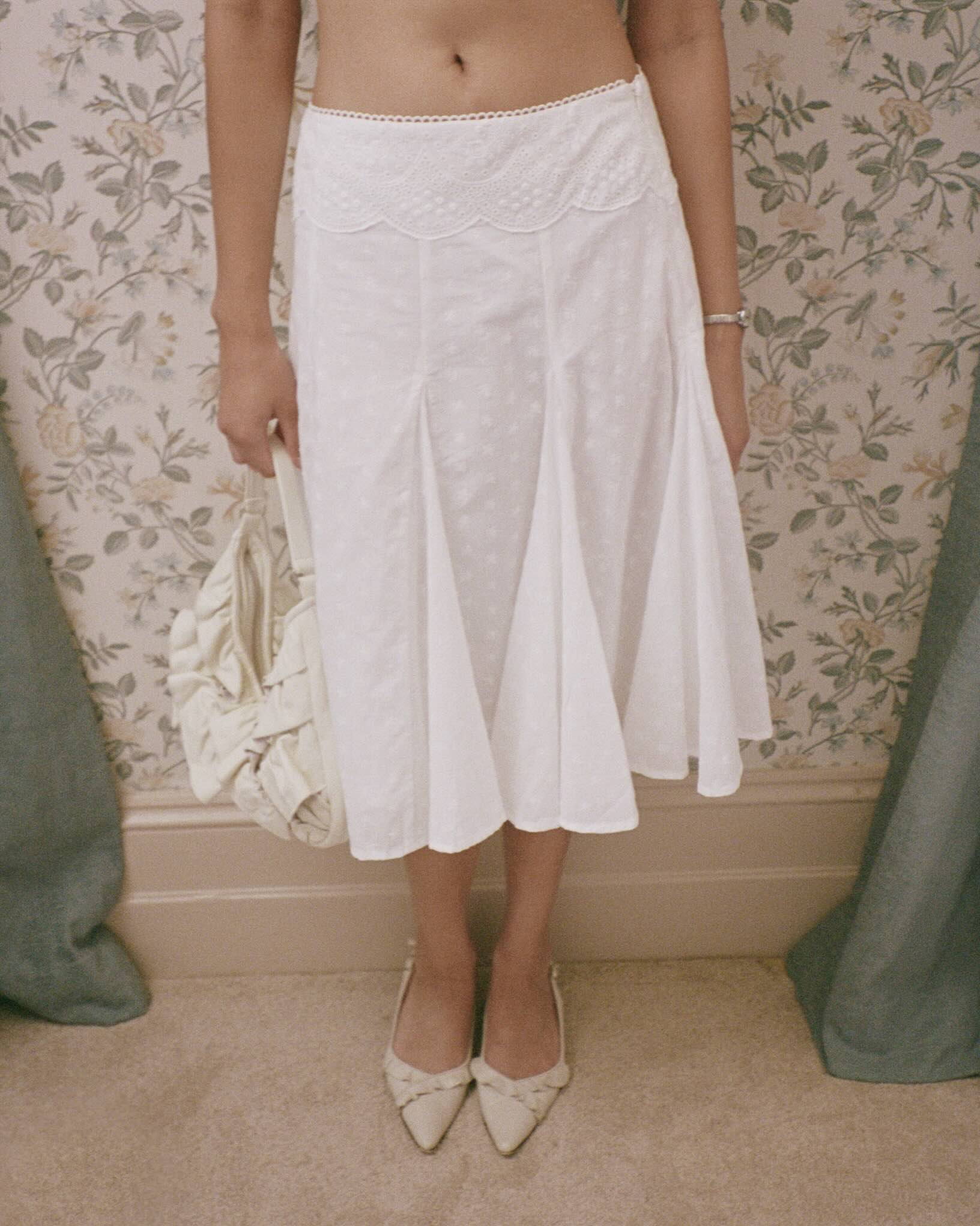 Lace Eyelet Midi Skirt - Image 7