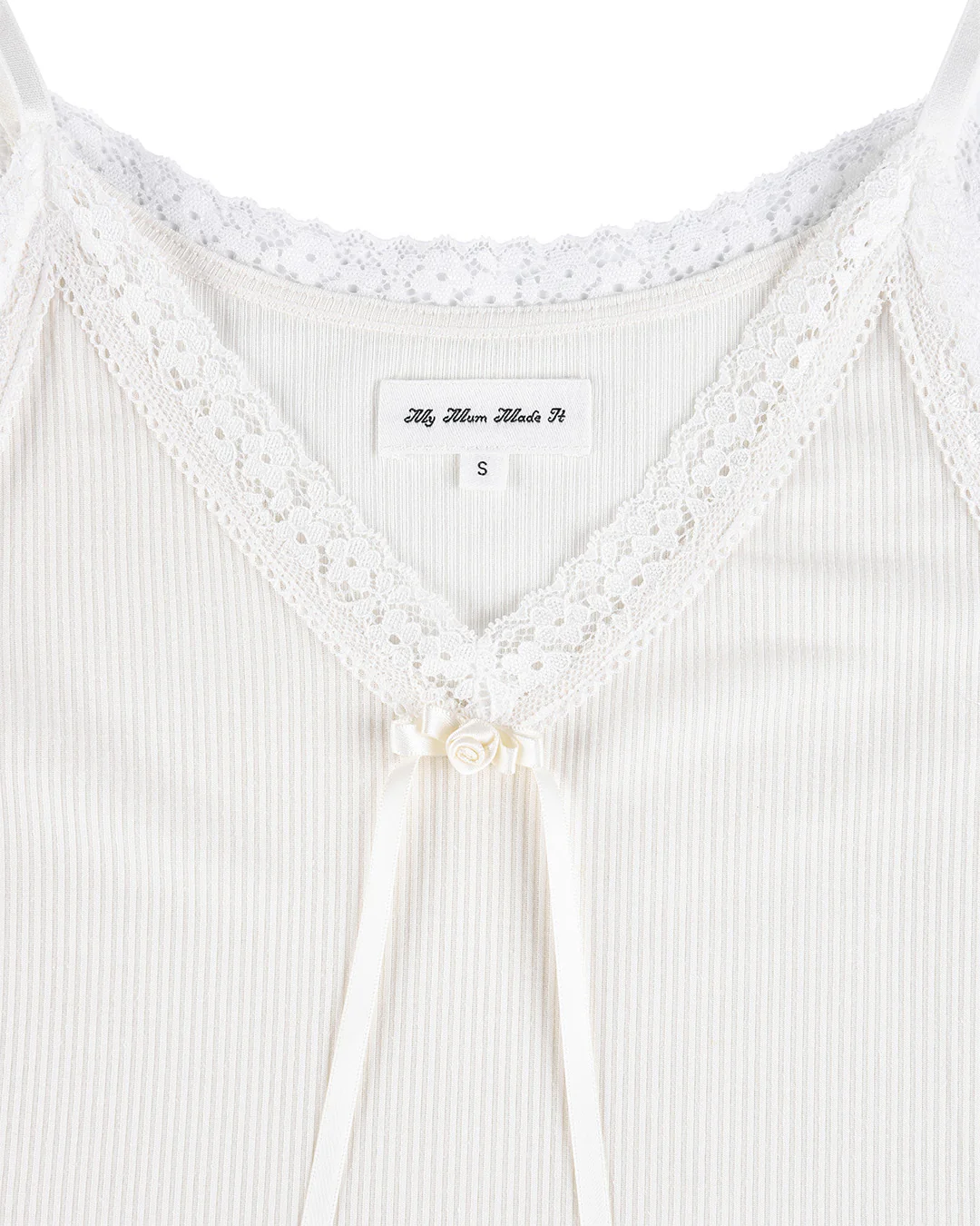 Lisse Rib Camisole - White - Image 7