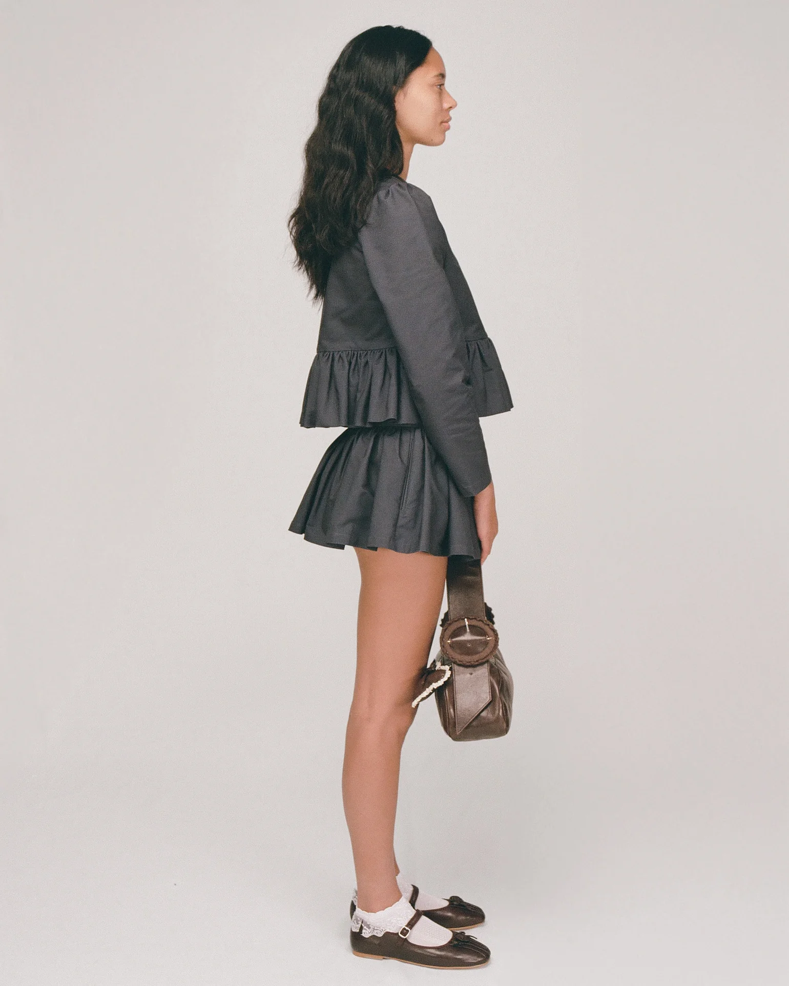 Petal Peplum Jacket - Ink - Image 3