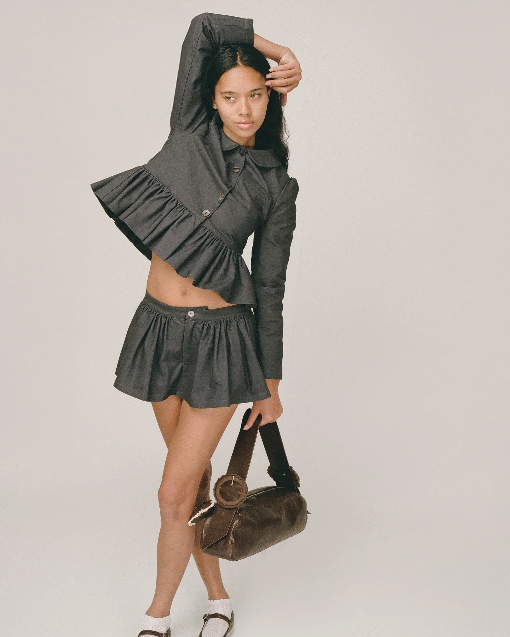 Petal Peplum Jacket - Ink - Image 5