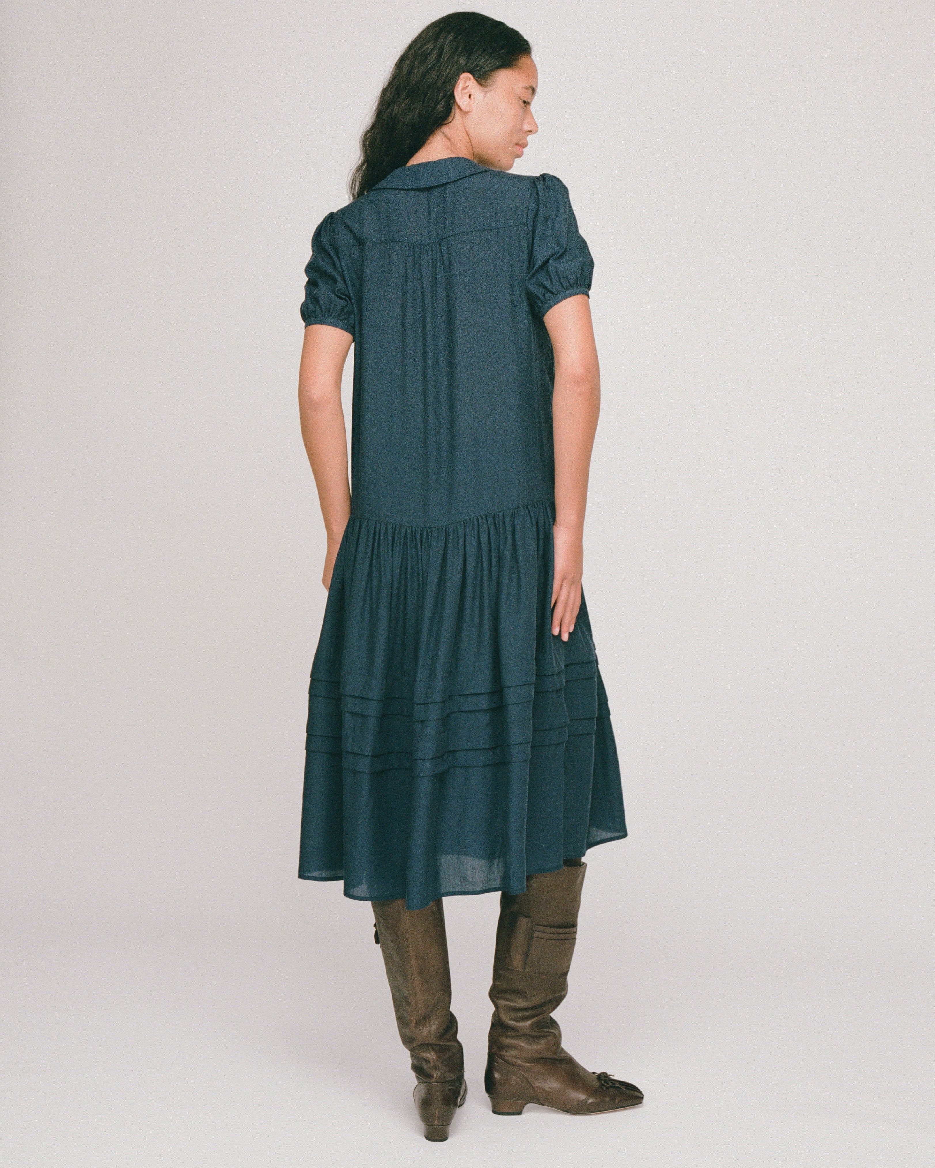 Pleat Sunday Dress - Ink - Image 4