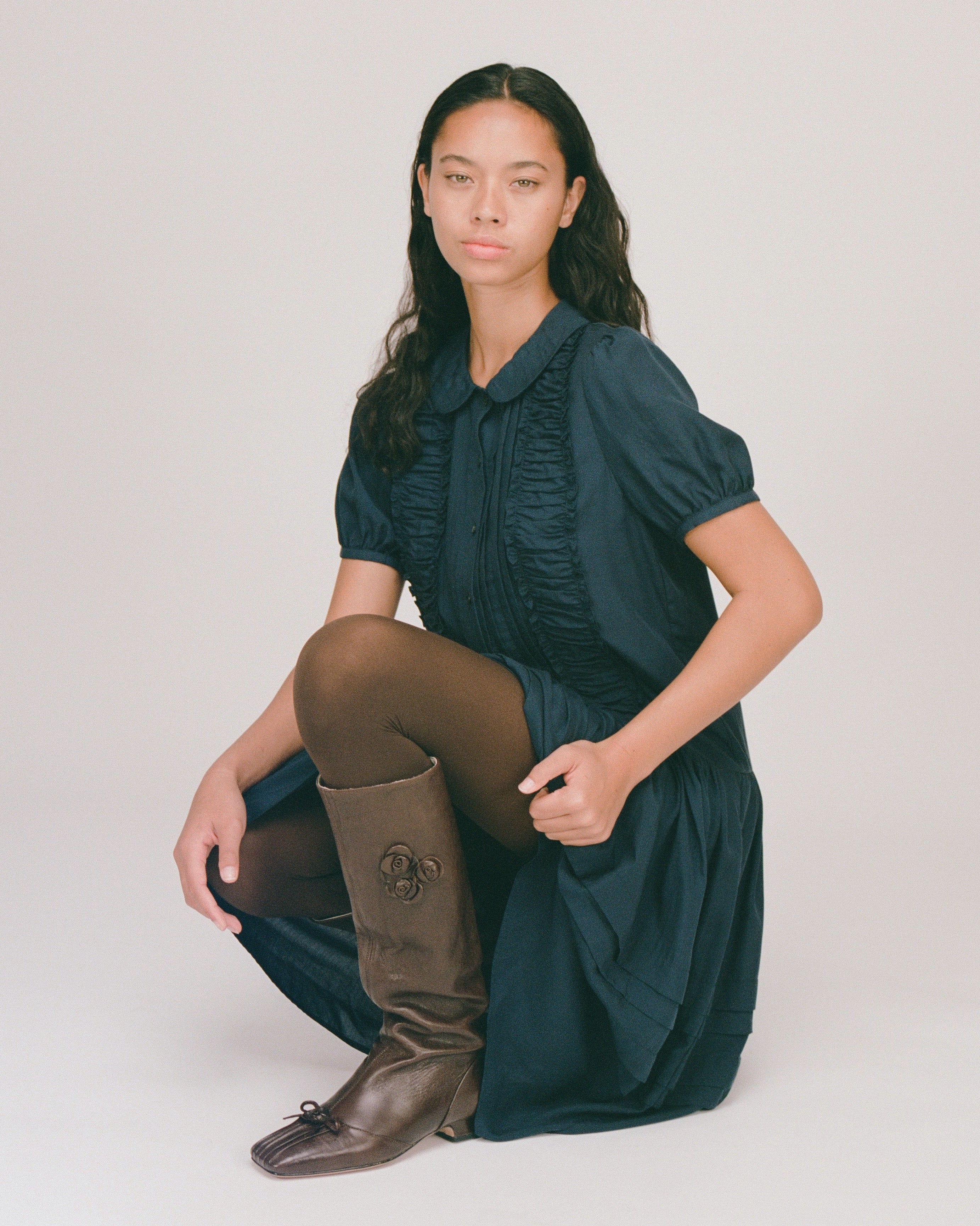 Pleat Sunday Dress - Ink - Image 5