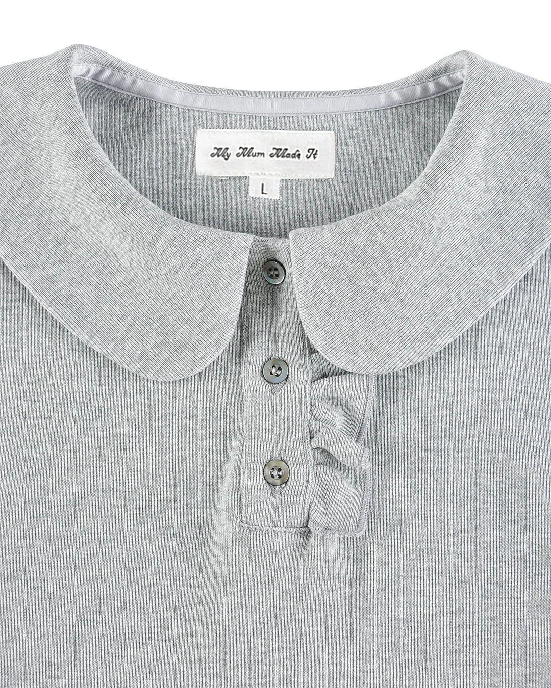Polo Long Sleeve Top - Grey - Image 6