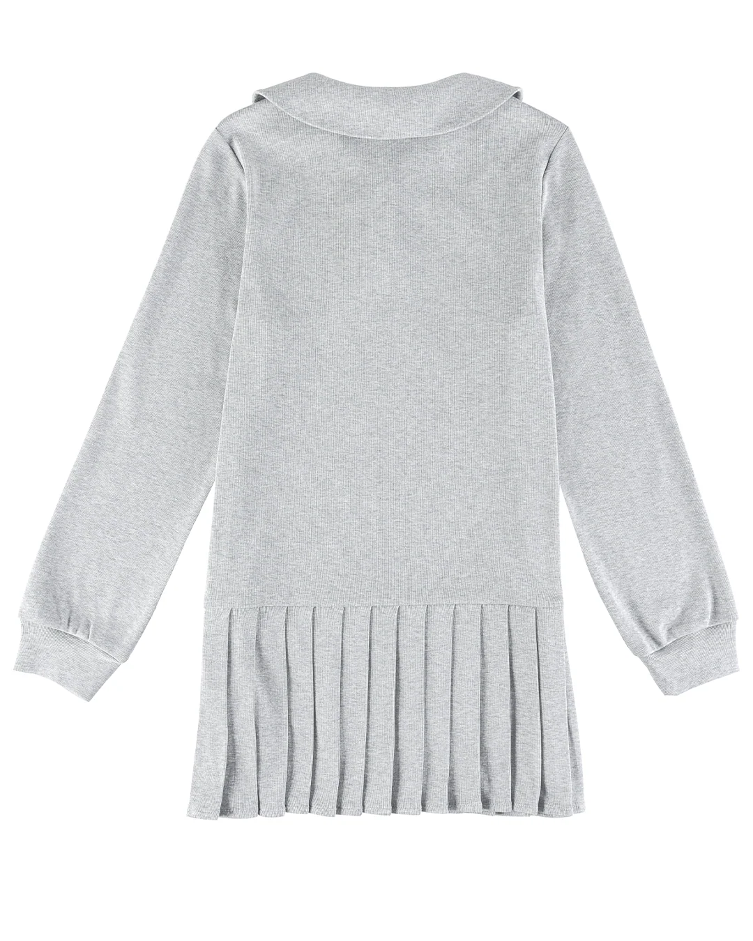 Polo Mini Long Sleeve Pleat Dress - Grey - Image 7