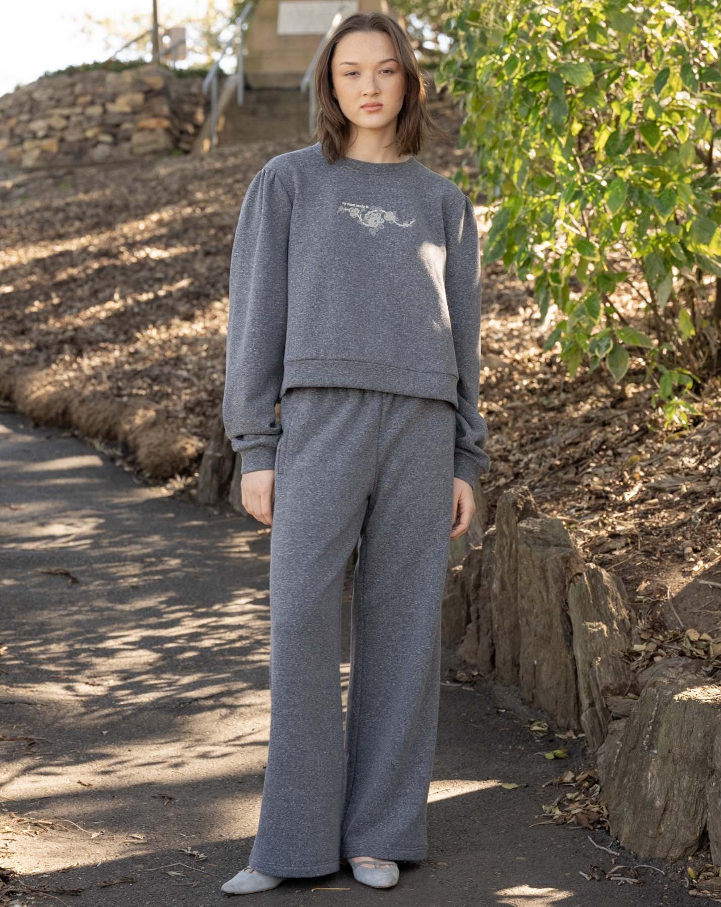 Rosette Fleece Logo Crewneck - Dusk - Image 3