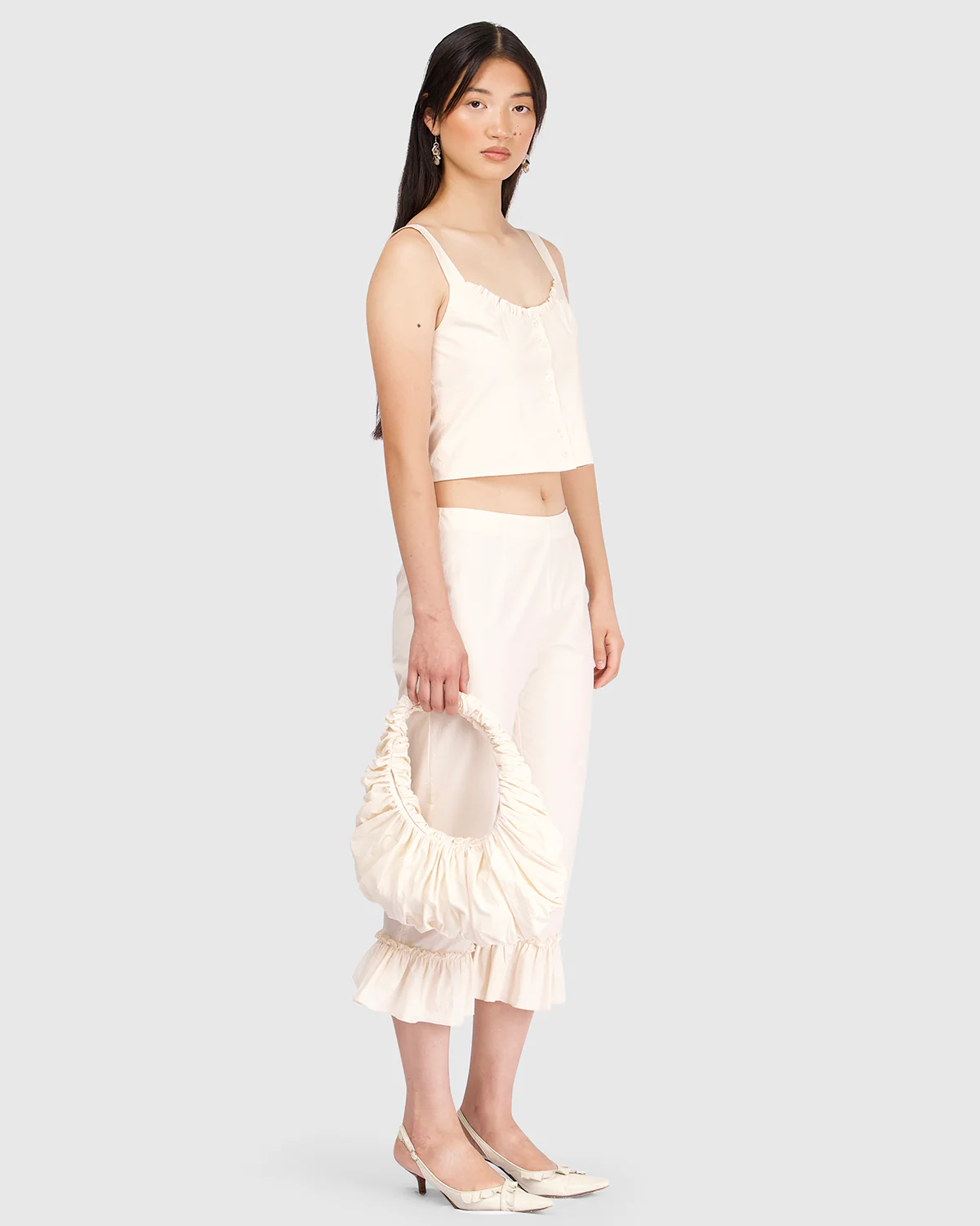 Ruche Shoulder Bag - Bone - Image 4