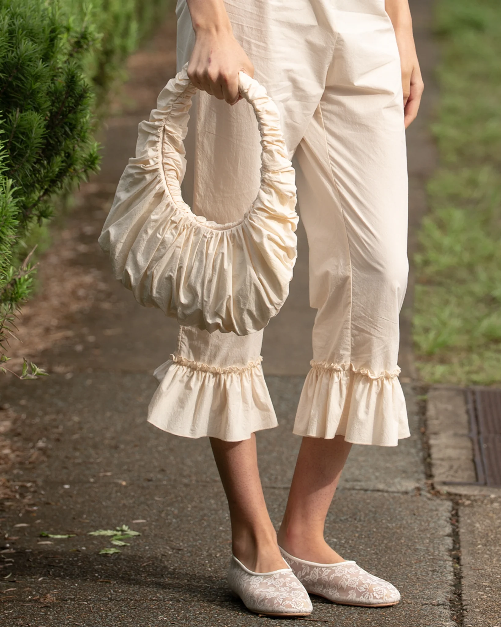 Ruche Shoulder Bag - Bone - Image 5