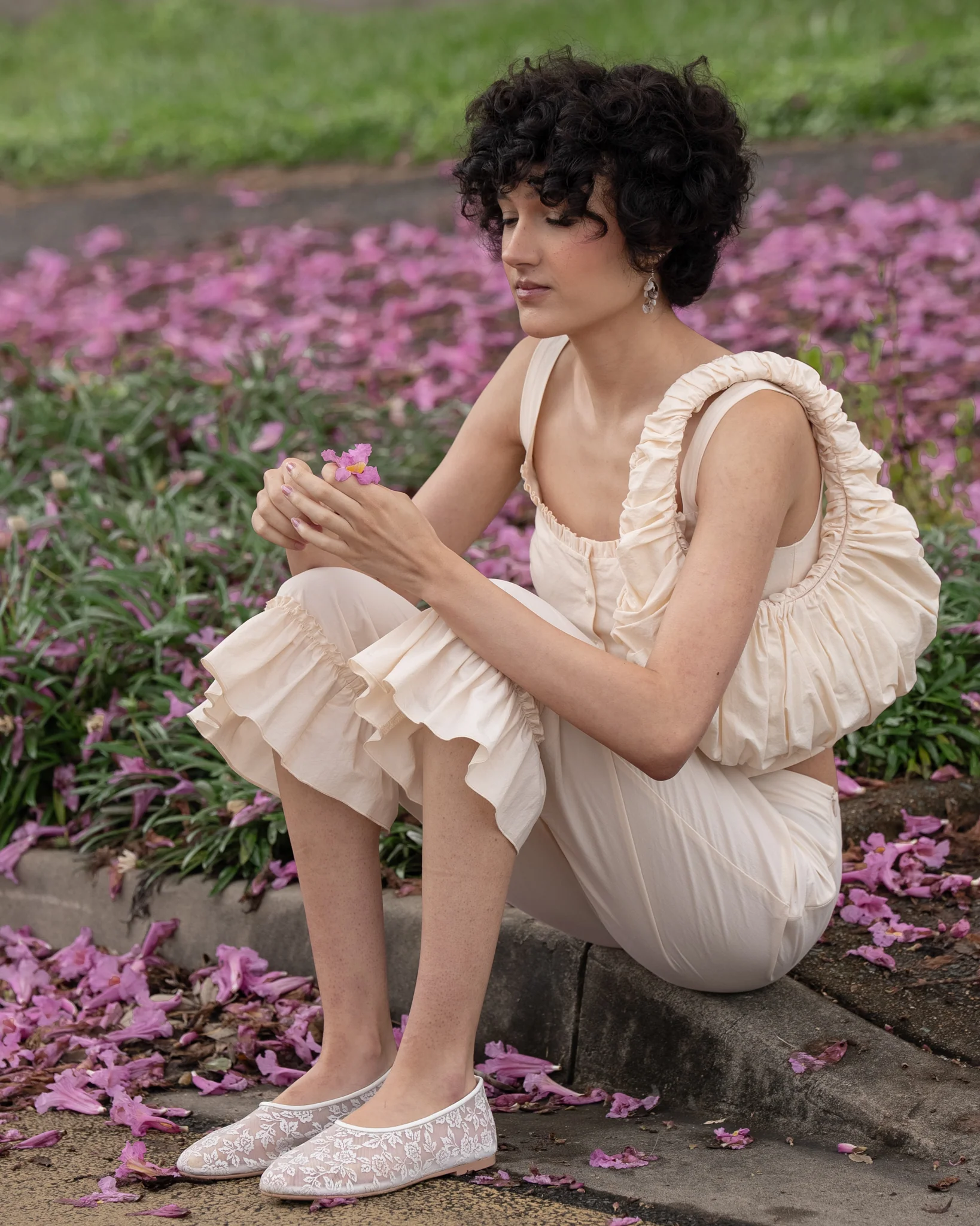 Ruche Shoulder Bag - Bone - Image 7