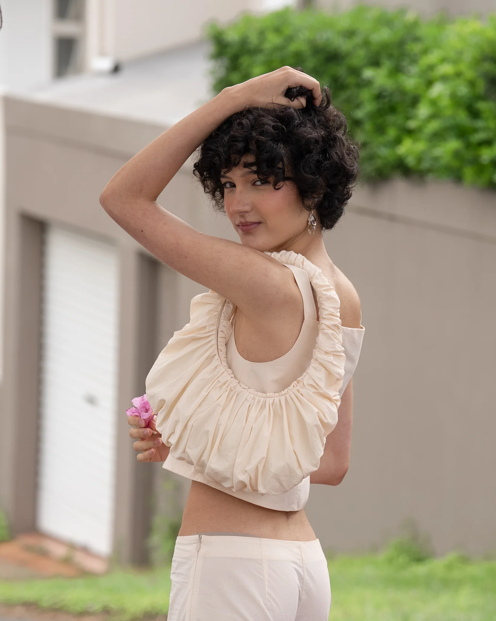 Ruche Shoulder Bag - Bone - Image 8