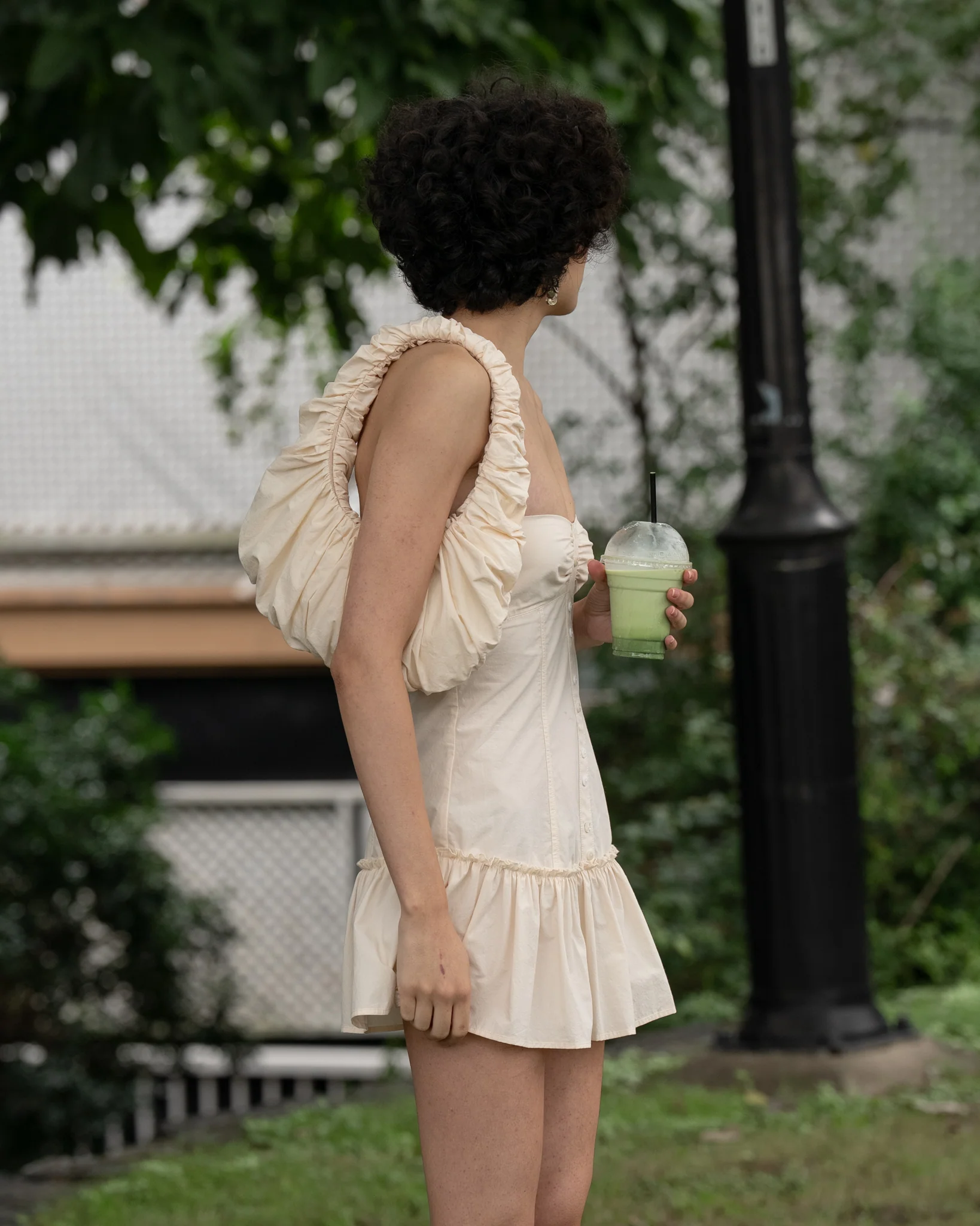 Ruche Shoulder Bag - Bone - Image 9