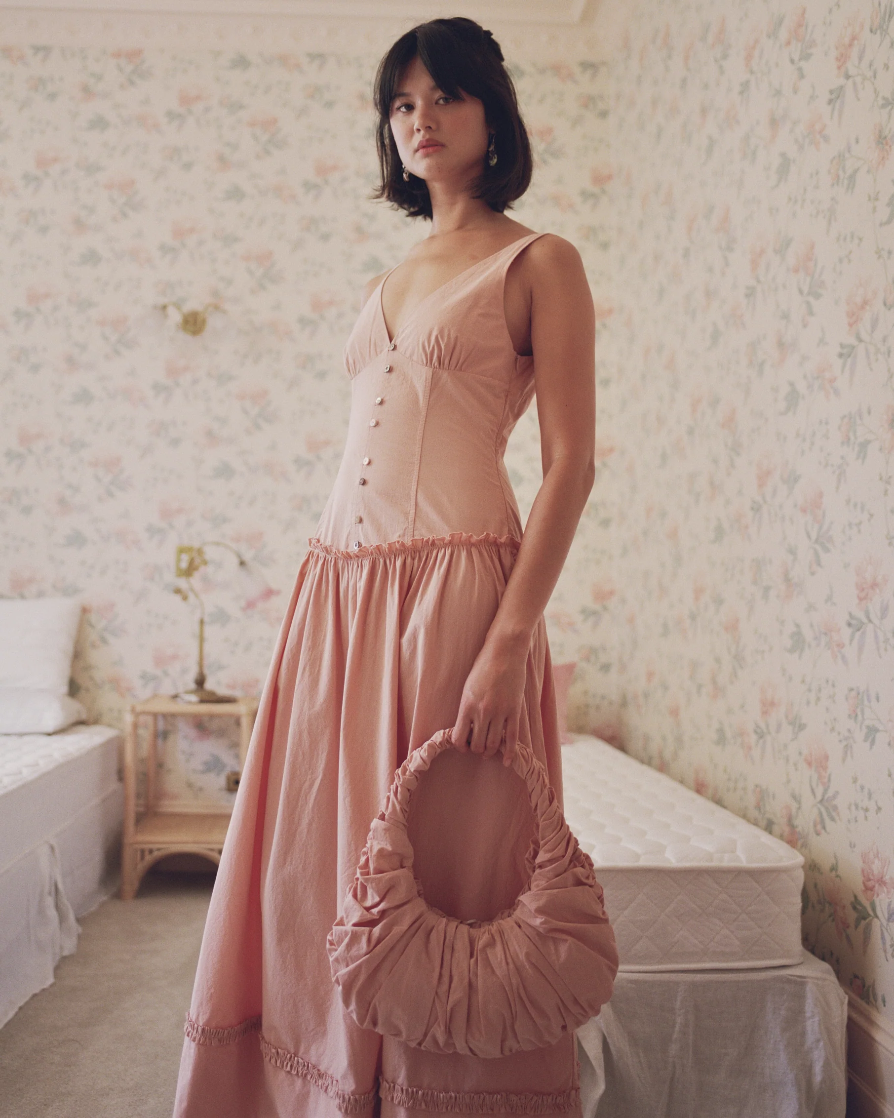 Ruche Shoulder Bag - Peach - Image 5