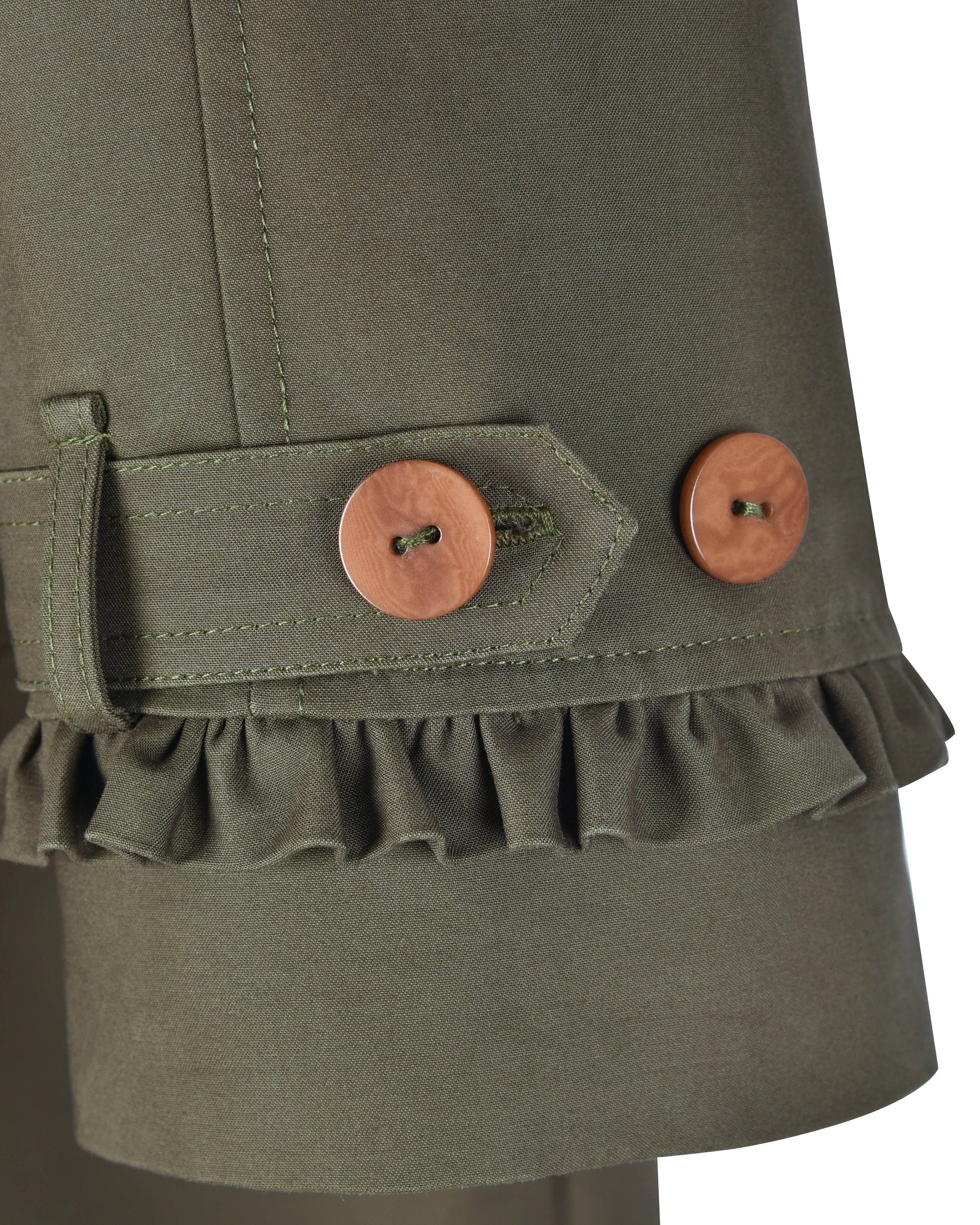 Tailored Gather Trench Coat - Eucalyptus - Image 6